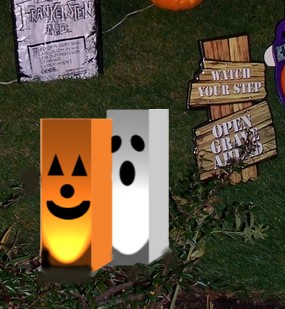 Milk Carton Halloween Luminaries - Outdoor Halloween Decorations