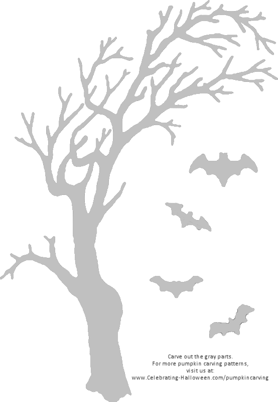 scary tree pumpkin stencil