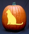 Halloween Sitting Cat Stencil - Free Pumpkin Carving Stencil/Pattern ...