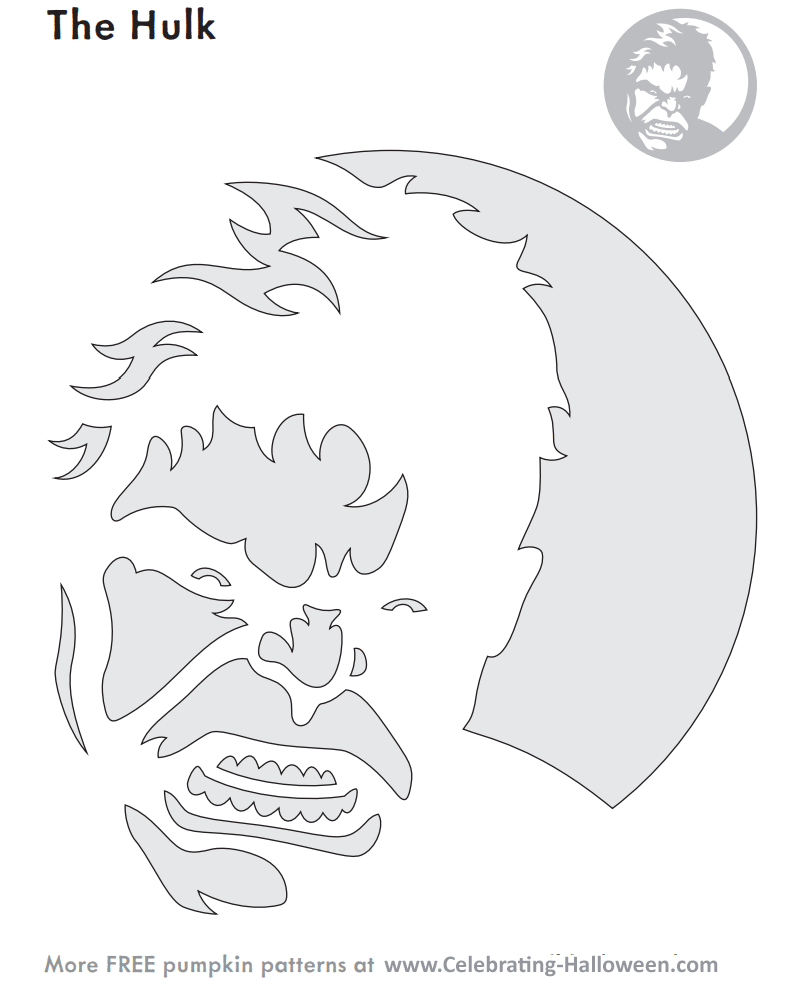 The Hulk Pumpkin Carving Stencil Free Download Celebrating Halloween